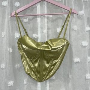 Satin Olive Green Corset